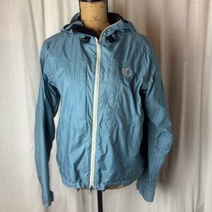 Pearl Izumi Women’s Hooded Windbreaker Rain Jacket Full Zip Sz M Blue Vented